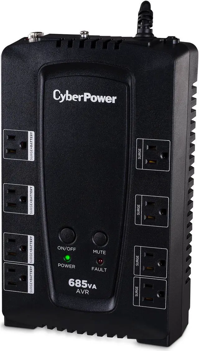 Alt view image 3 of 8 - CyberPower CP685AVRG AVR UPS Systems - 685VA/390W, 120 VAC, NEMA 5-15P, Compact, 8 Outlets, PowerPanel® Personal