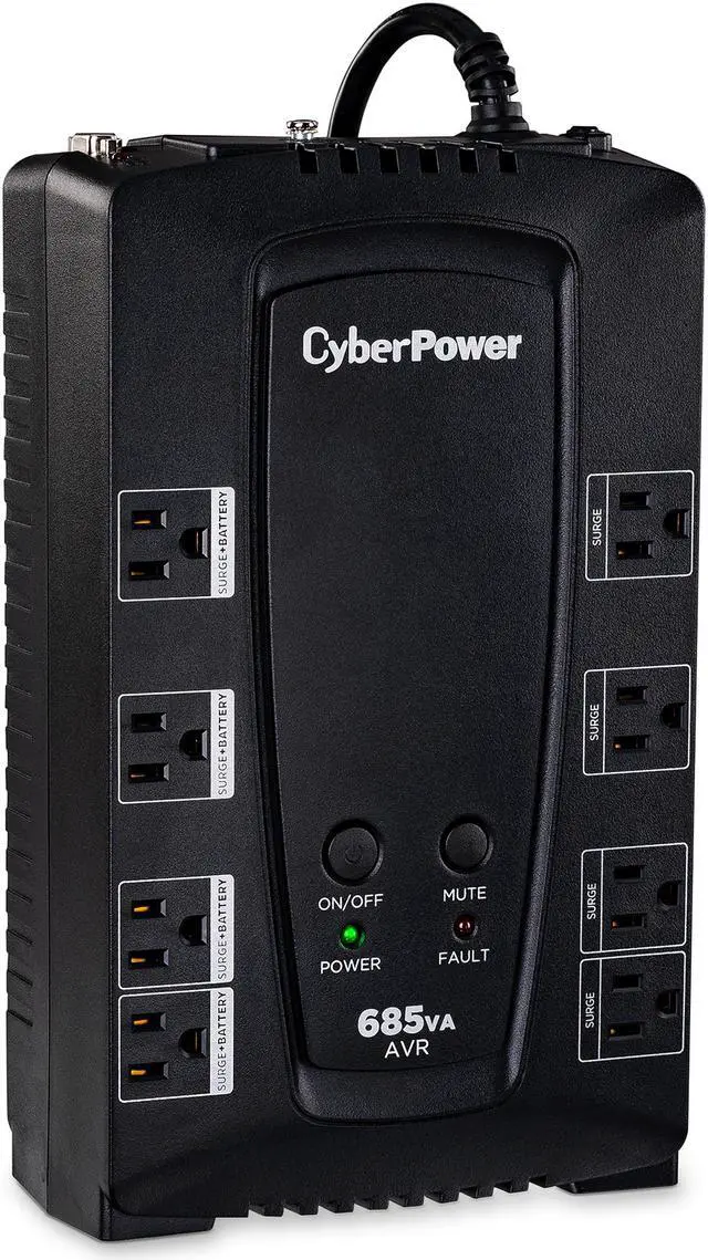 Alt view image 2 of 8 - CyberPower CP685AVRG AVR UPS Systems - 685VA/390W, 120 VAC, NEMA 5-15P, Compact, 8 Outlets, PowerPanel® Personal