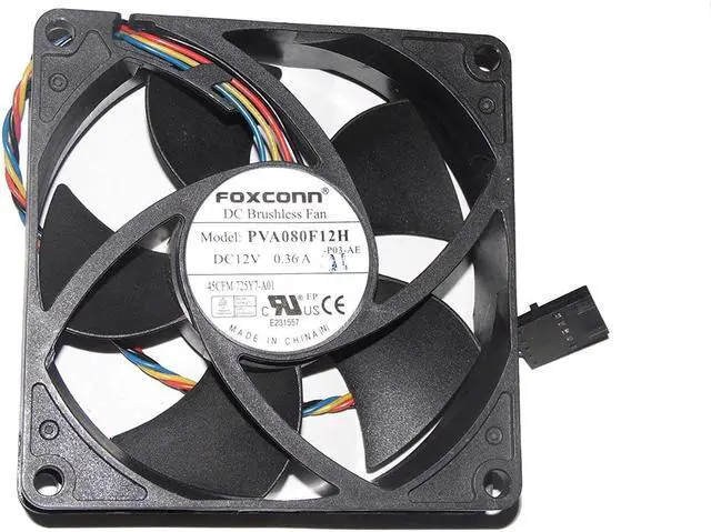 Alt view image 3 of 4 - Foxconn PVA080F12H 8020 80x80x20mm Cooler Cooling Fan PWM 12V 0.36A 4Pin M353 QL