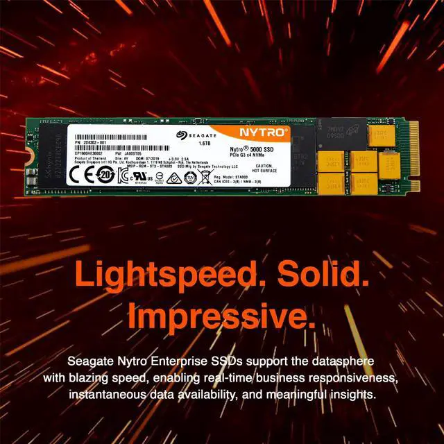 Alt view image 4 of 4 - Seagate Nytro 5000 SSD 1600GB 3D cMLC PCIe Gen 3.0 x4 NVMe 1.2a M.2 22110 Internal Data Center Solid State Drive (XP1600HE30002)