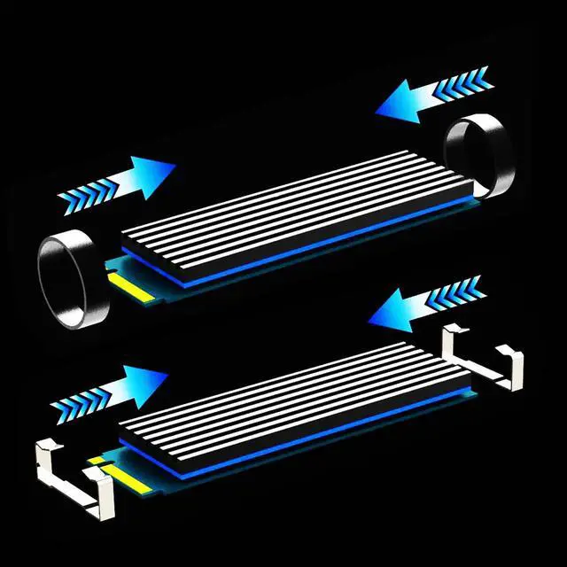 Alt view image 6 of 7 - GLOTRENDS M.2 Heatsink 0.12inch/3mm Thick Fit for 2280 M.2 PCIe 4.0/3.0 NVMe SSD