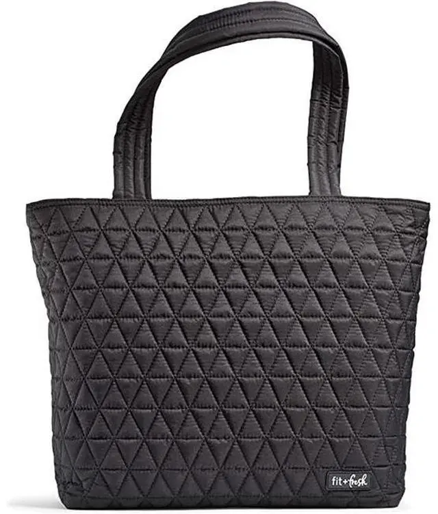 Main image of Medport 7447FFP2561 Fit & Fresh Metro Quilted Tote with Lunch Compartment - Black