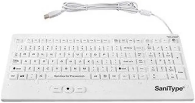 Alt view image 4 of 5 - SaniType Washable Rugged-Point Heavy-Duty Hygienic Keyboard KBSTRC105SPIW
