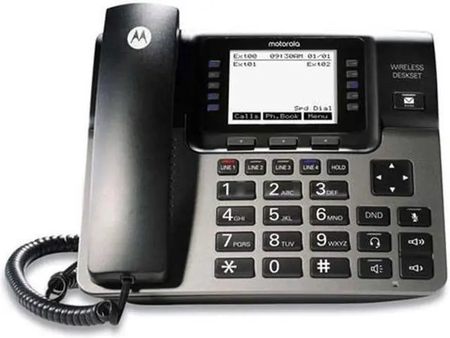 Alt view image 5 of 5 - Motorola ML1100 DECT 6.0 Expandable 4-line Business Phone System with Voicemail, Digital Receptionist and Music on Hold, Black