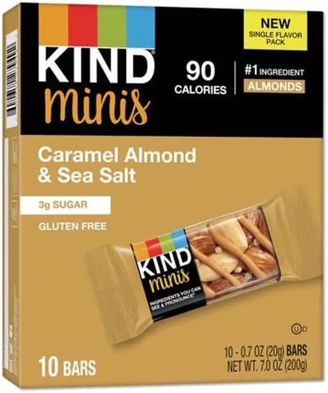 Alt view image 2 of 13 - Minis, Caramel Almond Nuts/Sea Salt, 0.7 oz, 10/Pack 27960