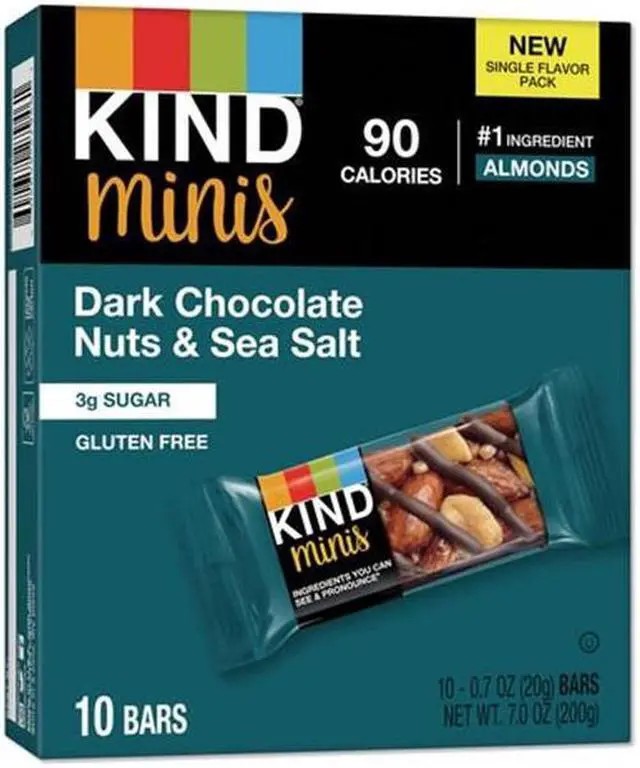 Alt view image 2 of 18 - Minis, Dark Chocolate Nuts/Sea Salt, 0.7 oz, 10/Pack 27959