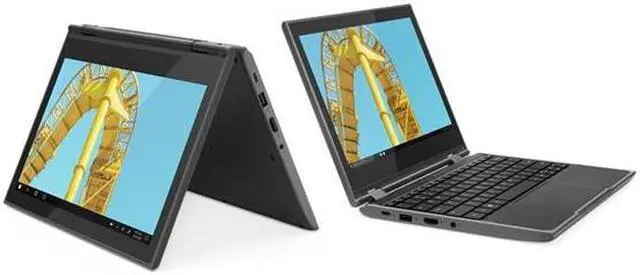 Alt view image 10 of 15 - Lenovo 300e Windows 2nd Gen 81M90061US 11.6" Touchscreen 2 in 1 Notebook - 1366 x 768 - Celeron N4120 - 4 GB RAM - 64 GB Flash Memory - Black - Windows 10 Pro Education 64-bit - Intel UHD Graphic