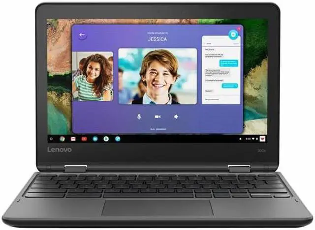Alt view image 5 of 12 - Lenovo 300e Chromebook 2nd Gen AST 82CE001LUS 11.6" Touchscreen Rugged 2 in 1 Chromebook - HD - 1366 x 768 - AMD A-Series A4-9120C Dual-core (2 Core) 1.60 GHz - 4 GB RAM - 32 GB Flash Memory - Black