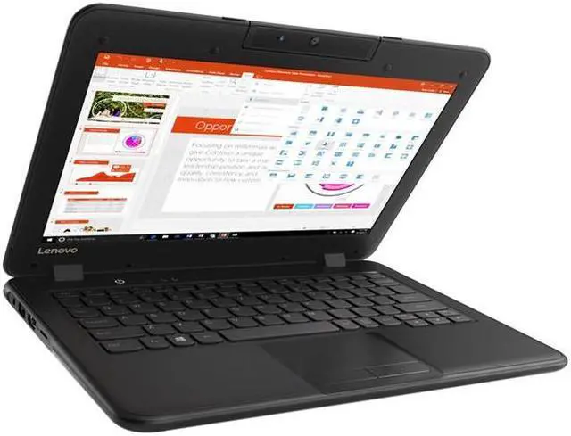 Alt view image 11 of 20 - Lenovo 300e Windows 2nd Gen 81M9007EUS 11.6" Touchscreen 2 in 1 Notebook - HD - 1366 x 768 - Intel Celeron N4120 Quad-core (4 Core) 1.10 GHz - 4 GB RAM - 128 GB SSD - Gray - Windows 10 Pro - Inte