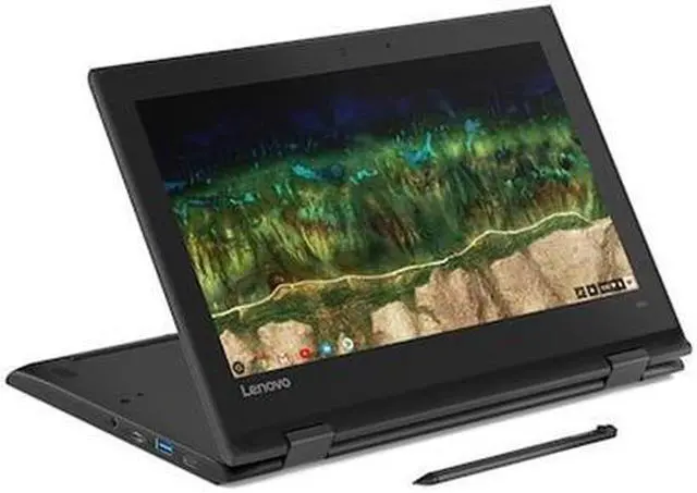 Alt view image 10 of 20 - Lenovo 500e Chromebook 2nd Gen 81MC005AUS 11.6" Touchscreen Rugged 2 in 1 Chromebook - HD - 1366 x 768 - Intel Celeron N4120 Quad-core (4 Core) 1.10 GHz - 4 GB RAM - 32 GB Flash Memory - Black -