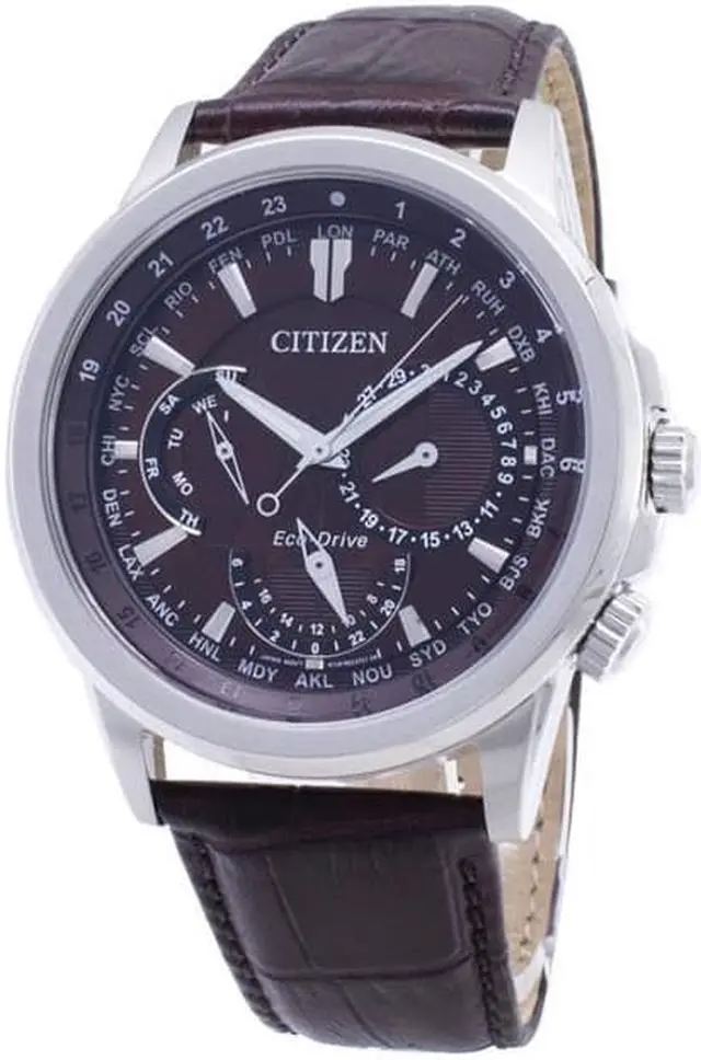 Alt view image 8 of 8 - Men's Citizen Calendrier Multifunction Brown Leather 44mm Watch BU2020-29X