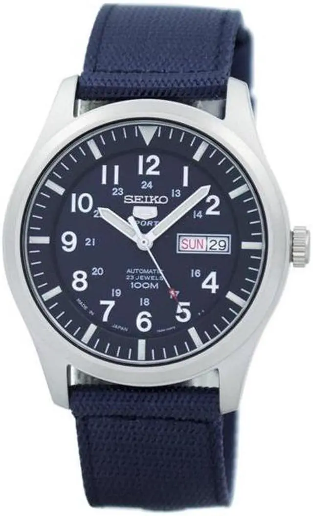 Alt view image 4 of 11 - Seiko Men's 5 Sports SNZG11J1 Blue Watch
