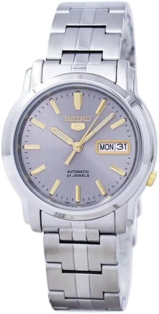 Alt view image 4 of 11 - Seiko Automatic Men's Watch with a Stainless Steel Bracelet and Grey Dial - SNKK67