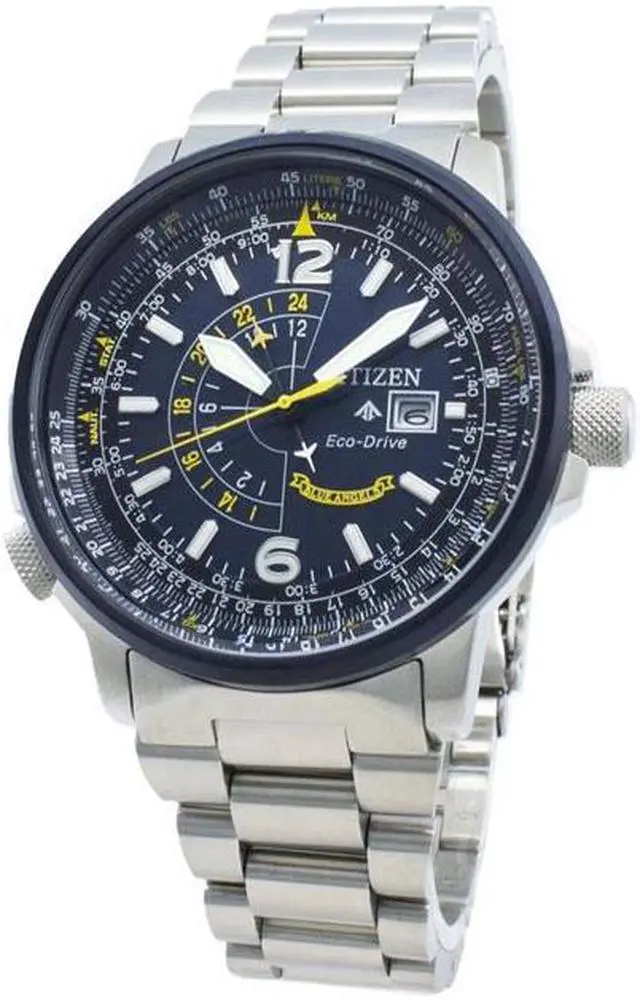 Alt view image 10 of 14 - Men's Citizen Promaster Nighthawk Eco-Drive Steel 42mm Watch BJ7006-56L
