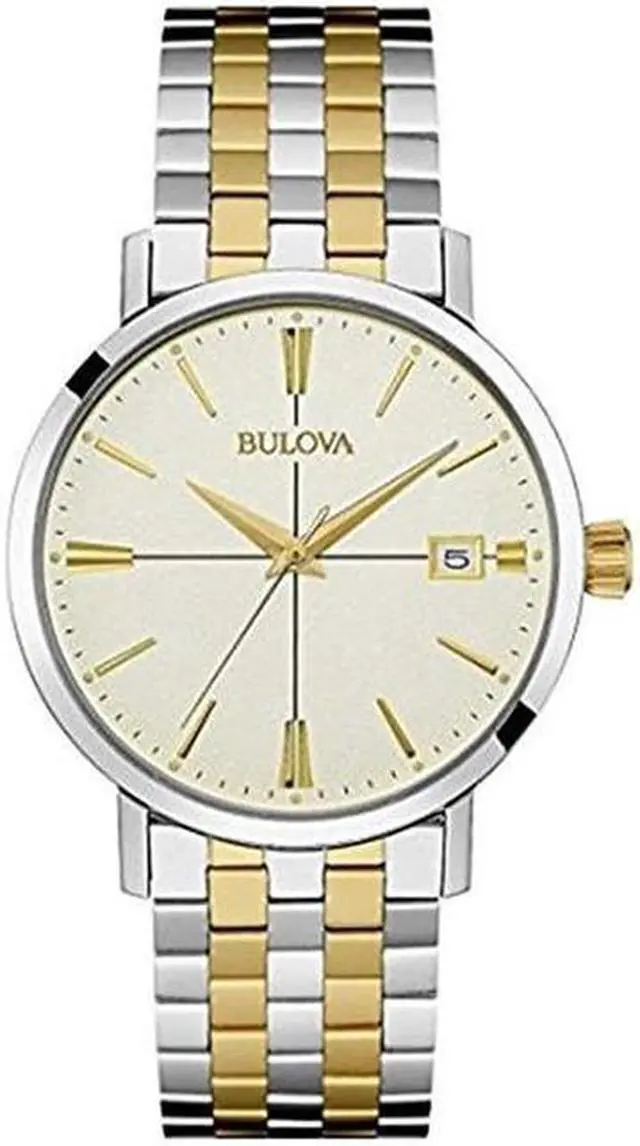 Alt view image 18 of 20 - Bulova 98B255 Men's Stainless Steel Two-tone Bracelet Band Grey Dial Watch