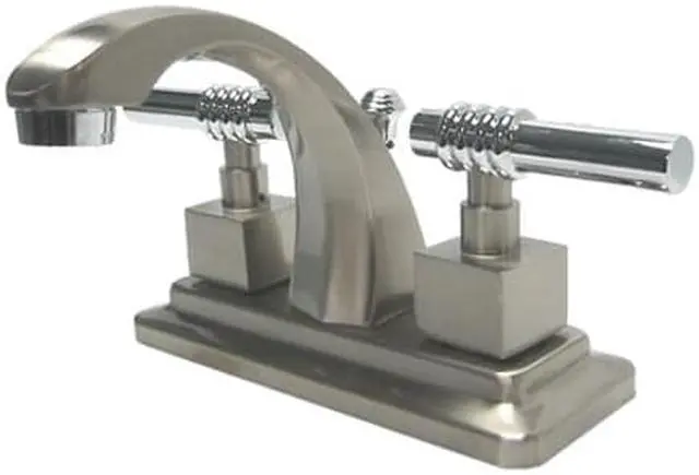 Main image of Kingston Brass KS4647QL Two Handle 4 in. Centerset Lavatory Faucet with Brass Pop-up