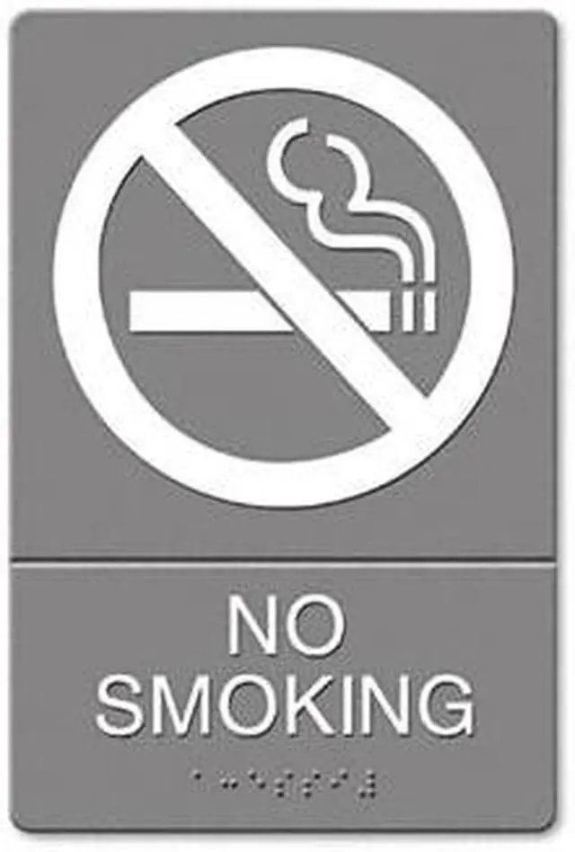 Main image of Headline Sign ADA Sign No Smoking Symbol w/Tactile Graphic Molded Plastic 6 x 9