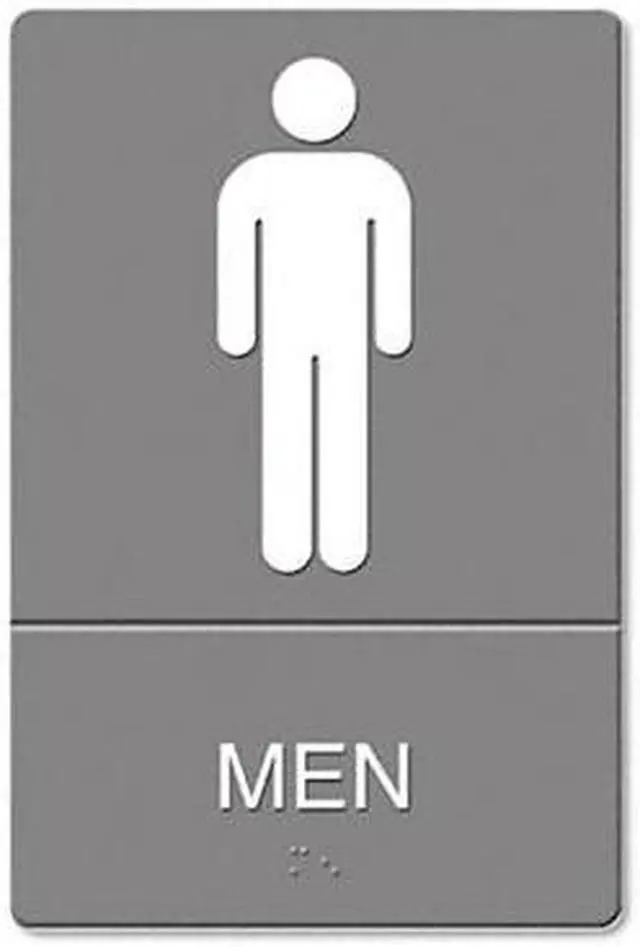 Main image of Headline Sign ADA Sign Men Restroom Symbol w/Tactile Graphic Molded Plastic 6 x