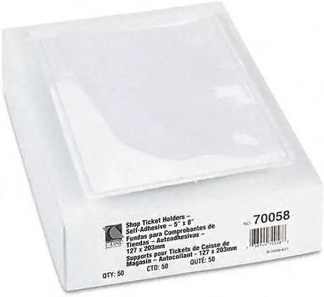 Main image of C-Line 70058 Shop Ticket Holders with Self-Adhesive Back 5 x 8 Clear 50/box