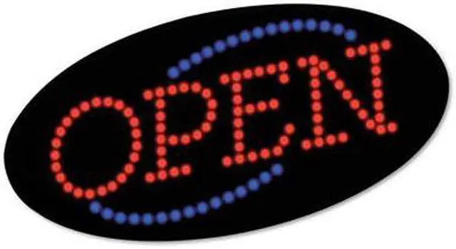 Main image of COSCO 098099 LED "OPEN" Sign- 10 1/2: x 20 1/8"- Red & Blue Graphics