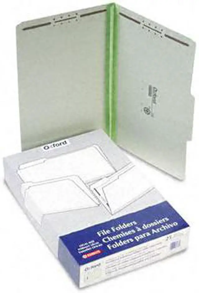 Main image of Tops Pendaflex 17186 Pressboard Folders with two 2   Cap Fasteners  Legal  Green  25/bx