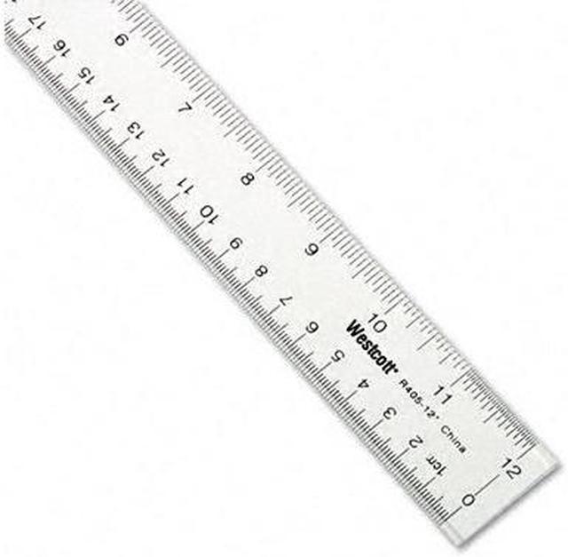 Acme United 10562 Acrylic Ruler with Two Beveled Edges and Hang Up