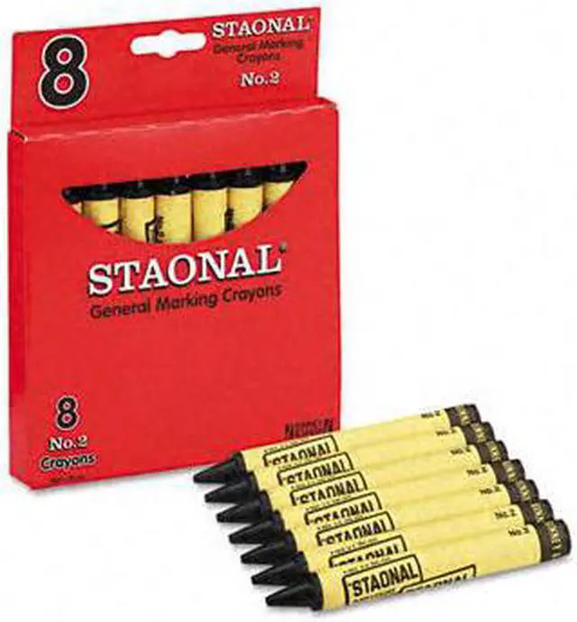 Main image of Crayola Staonal Marking Crayons, Black, 8/Box 5200023051