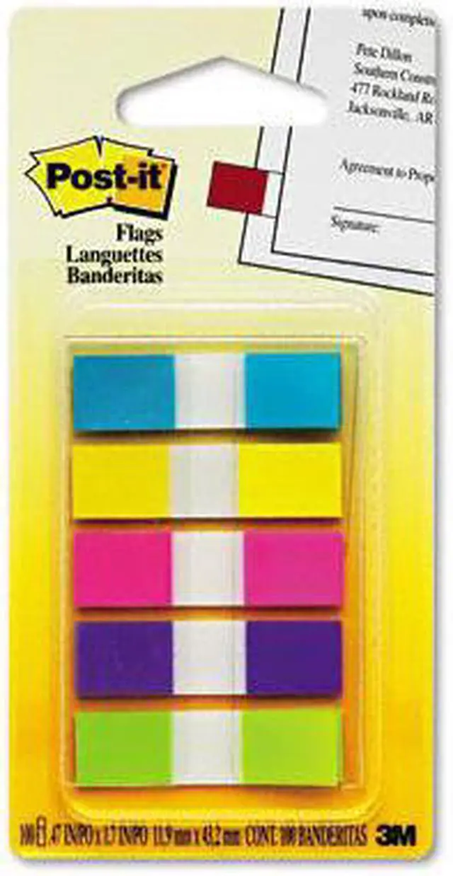 Main image of 3M 6835CB Small Flags Five Bright Colors Five Dispensers of 20 Flags per Color