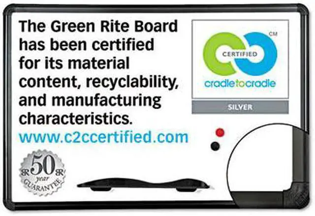 Main image of Balt Presidential Trim Dry Erase Porcelain Whiteboard, Black Frame, 3x2 E2H2PBT1