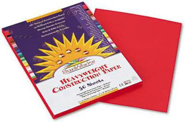 Main image of Pacon 9903 SunWorks Construction Paper  Heavyweight  9 x 12  Holiday Red  50 Sheets
