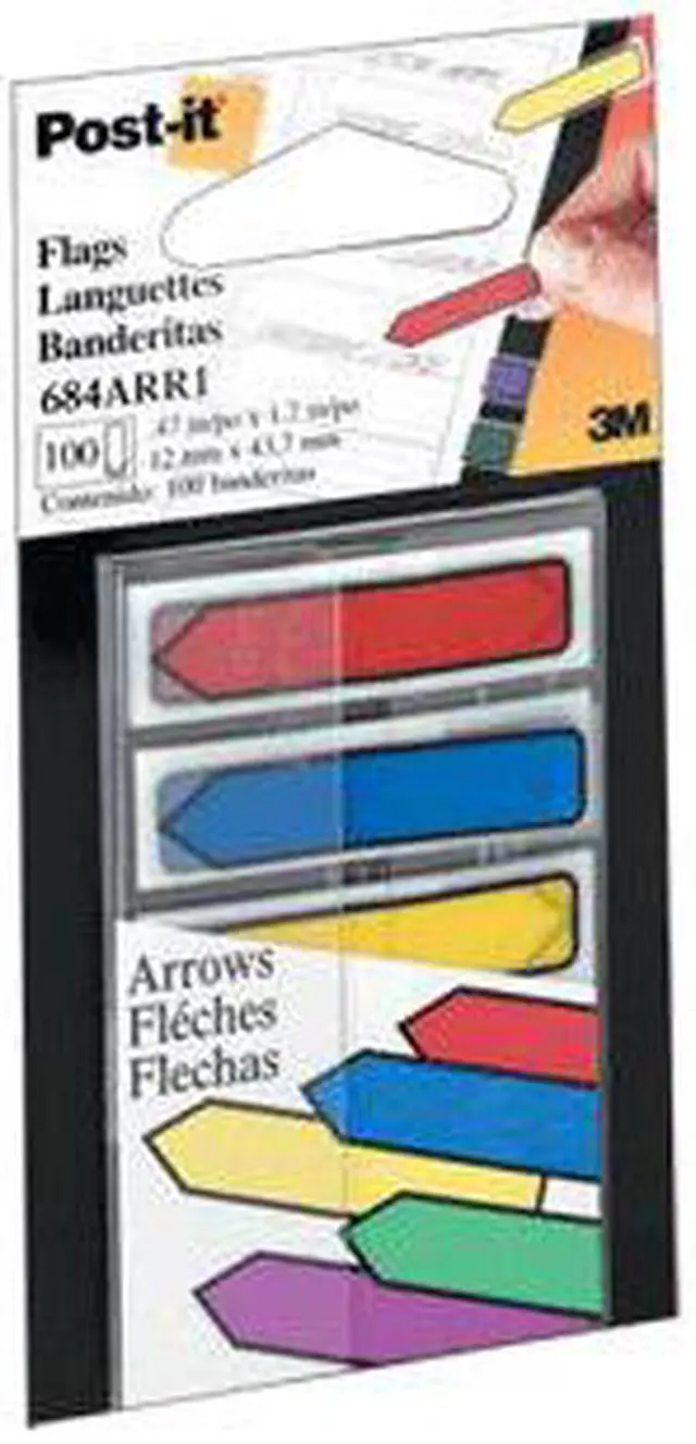 Main image of Post-It Arrow Flags Asst .5in 100 Sht 684-ARR1 Pack Of 6