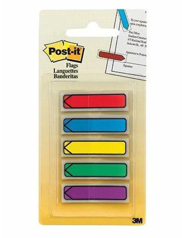 Main image of 3M MMM684ARR1 Post It Flags .47X1.7 Asst Colors- 20 Flgs