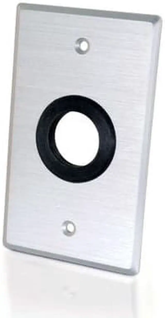 Alt view image 2 of 3 - C2G 40488 C2G Single Gang 1in Grommet Wall Plate - Brushed Aluminum - 1-gang