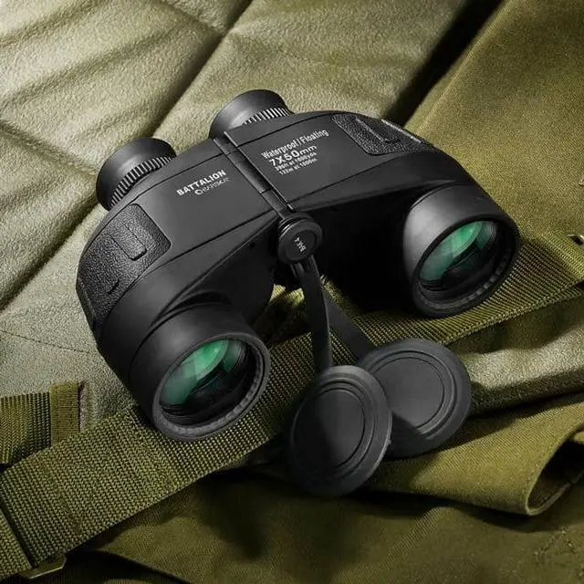Alt view image 9 of 13 - Barska 7x50 WP Battalion Binoculars w/ Internal Rangefinder AB11610