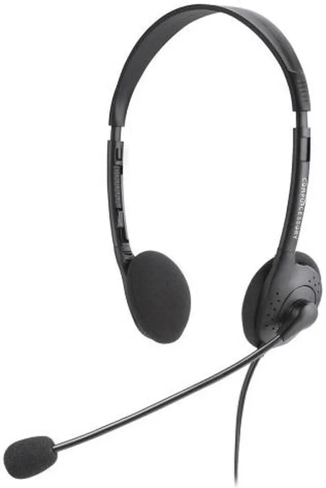 Main image of Compucessory CCS15154 Lightweight Stereo Headphones with Microphone  71 in. Cord  BK
