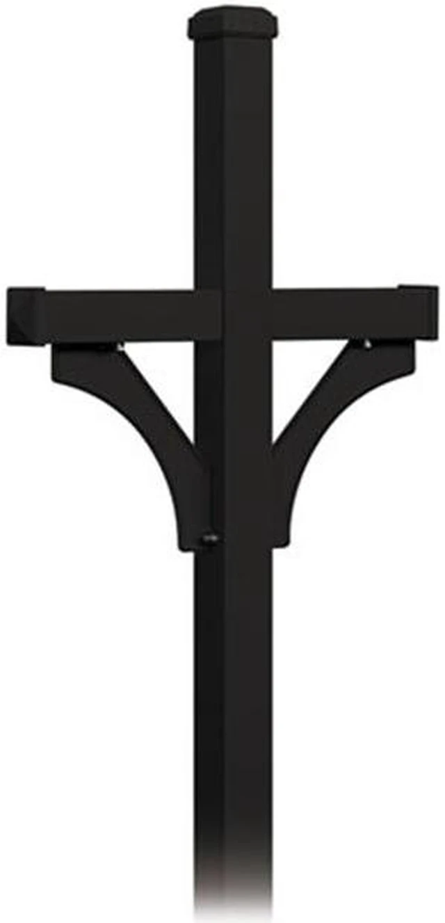 Main image of Salsbury 4872BLK Deluxe Mailbox Post - 2 Sided for (2) Mailboxes - In-Ground Mounted - Black