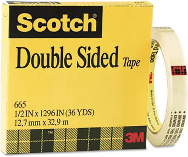 Main image of Scotch Double-Sided Tape, 3" Core, 0.5" X 36 Yds, Clear 665121296