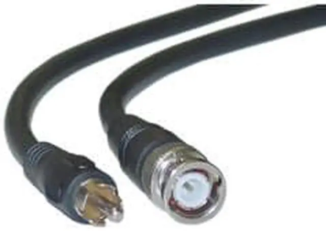 Main image of CableWholesale 11X1-02106 RG59U Coaxial BNC to RCA Video Cable Black BNC Male to RCA Male 75 Ohm 95% Braid 6 foot