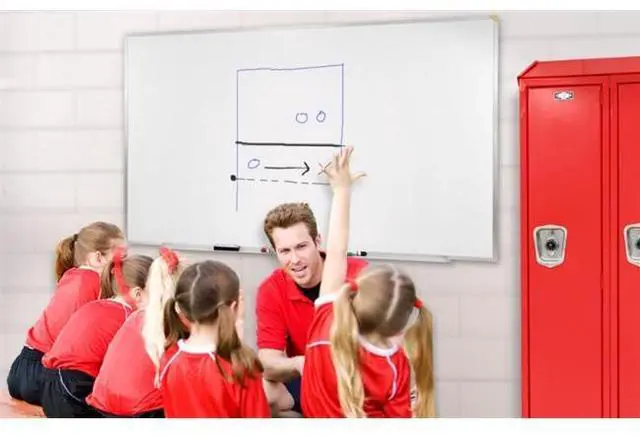 Main image of Ghent M1-48-4 Magnetic Porcelain Whiteboard with Aluminum Frame - 96.5" x 48.5" - White Surface, Satin Aluminum Frame