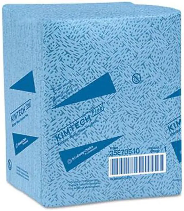Alt view image 2 of 20 - Kimberly-Clark - 33560 - KIMTEX Wipers, 1/4-Fold, 12 1/2 x 13, Blue, 66/Box, 8 Boxes/Carton