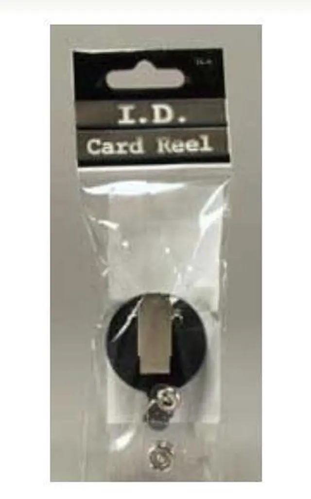 Main image of Baumgartens 68844 ID Card Reel w/Sprg Clip-Black - Pack of 12
