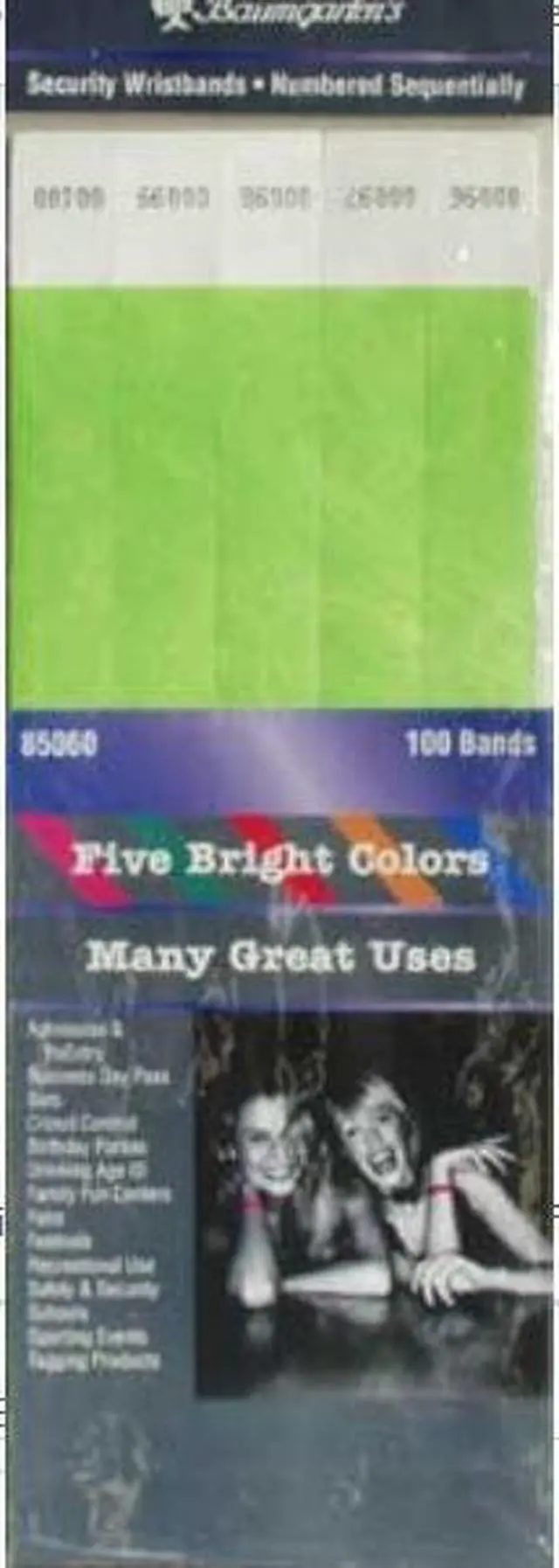 Main image of SICURIX Sequentially Number RED Security Wristbands 100 Pack BLUE (85030)