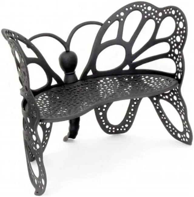 Alt view image 2 of 4 - Flower House FHBFB06 Butterfly Bench - Black