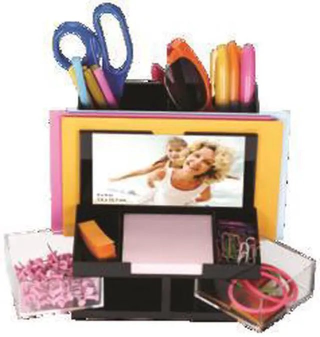 Main image of Officemate International Corp. Desk Organizer 9 Comp Black/Clear 23112