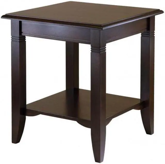 Main image of Winsome Nolan Solid / Composite Wood End Table With Shelf - Cappuccino Finish