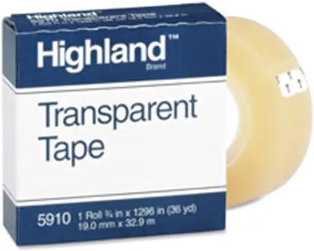 Alt view image 2 of 9 - Highland Transparent Tape, 1" Core, 0.75" X 36 Yds, Clear 5910341296