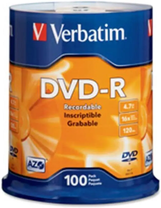 Alt view image 2 of 7 - DVD-R Discs, 4.7GB, 16x, Spindle, Matte Silver, 100/Pack