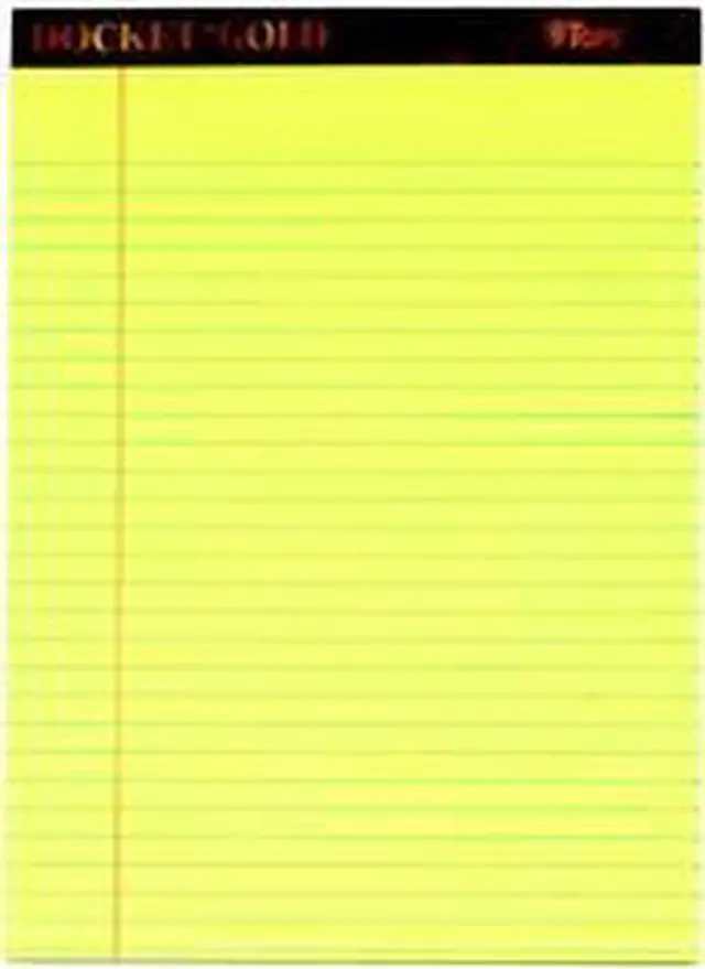 Alt view image 4 of 12 - Tops 63956 Docket Ruled Perforated Pads, Gold Legal, 8 1/2 x 11 3/4,Canary, 50 Sheets, 6/Pk