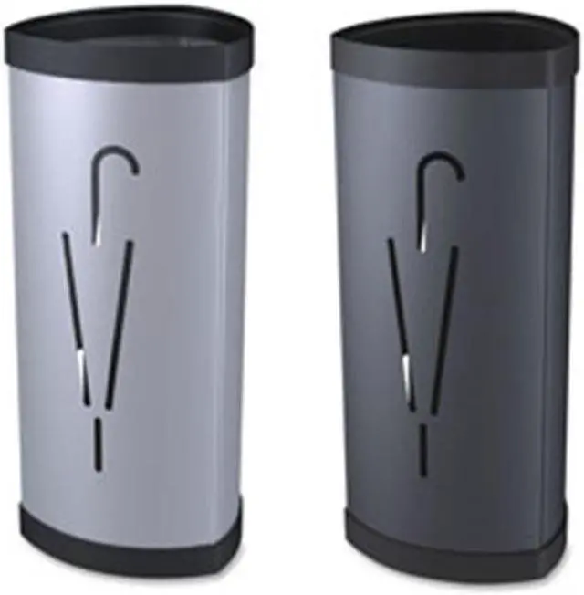 Alt view image 2 of 6 - Triangular Umbrella Stand, 10 1/4w x 10 1/4d x 23 2/3h, Silver/Black