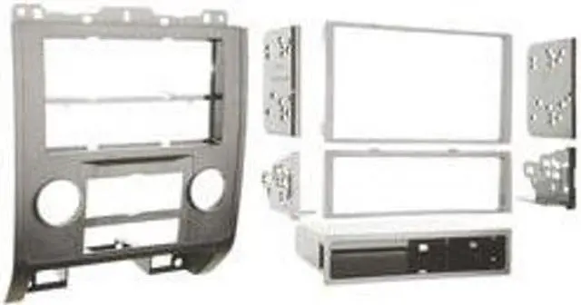 Alt view image 4 of 8 - Metra 99-5814S Single or Double DIN Installation Dash Kit for 2008-up Ford Escape, Mercury Mariner, and Mazda Tribute (Silver)